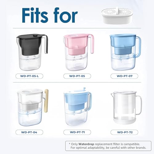 Waterdrop [Original] Waterdrop WD-PF-01A Plus Replacement Filters for All Waterdrop Pitcher Filtration System, Reduces PFAS, PFOA/PFOS, Chlorine, Last Up to 3 Months or 200 Gallons (Pack of 4) - Image 4