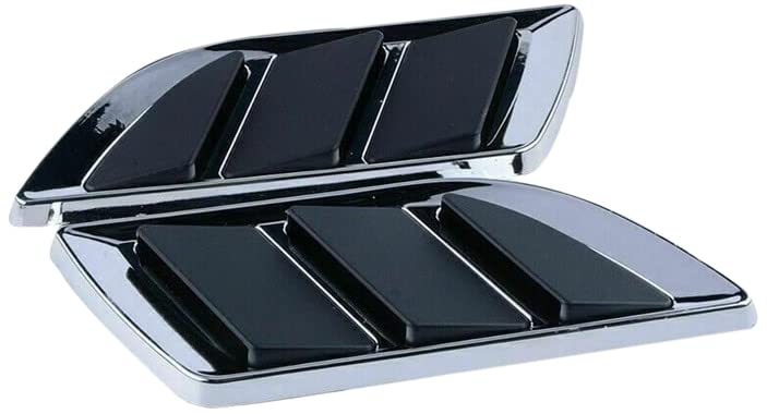 AutoBizarre Car Styling Decorative Side Vents Air Flow Duct Stickers with Chrome - Set of 2 - Compatible with All Cars - Image 2