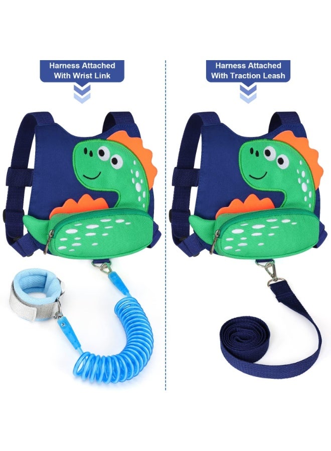 3 in 1 Toddler Harness Leash+Anti Lost Wrist Link,  Cute Dinosaur Child Harness Tether, Kids Walking Wristband Assistant Strap Belt for Parent Boys Outdoor - Image 3