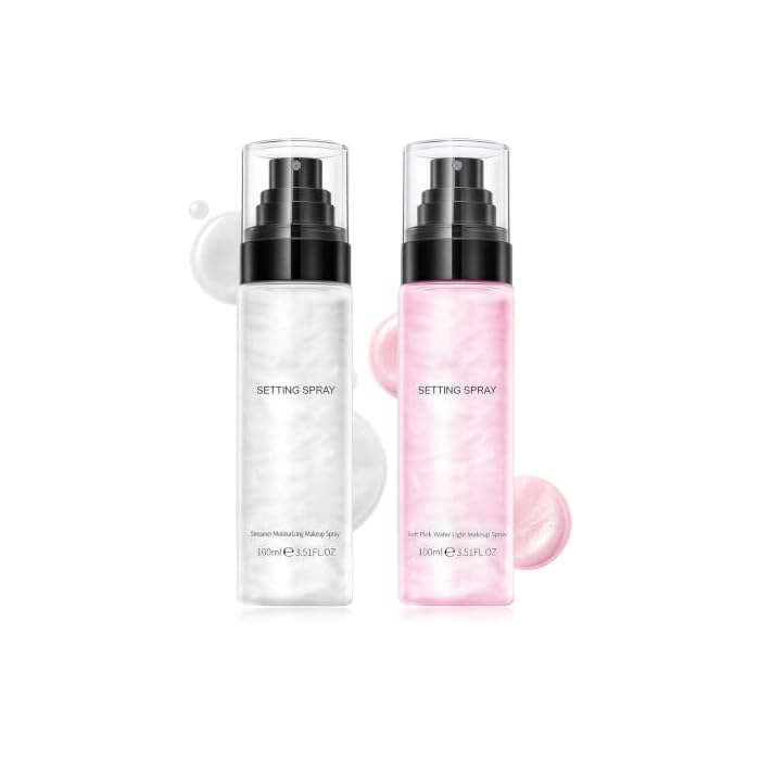 2PCS Makeup Setting Spray,Hydrating Glow Setting Spray for Makeup,100ml | Lock Makeup All Day, Oil Control, Skin-Friendly, Travel Size, Easy to Absorb, Suitable for All Occasions And Skin Types