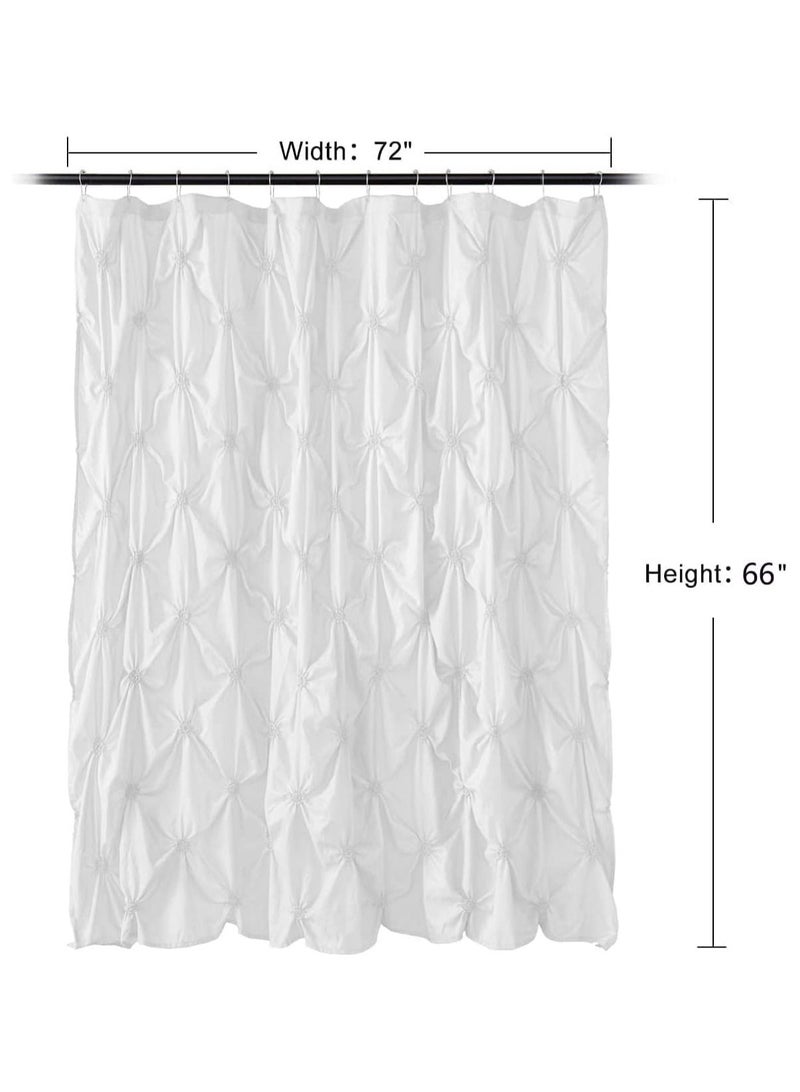 SYOSI Shower Curtain, Green Eucalyptus Watercolor Plant Leaves with Floral Bathroom Decor Waterproof Fabric Shower Curtain with 12 Hooks, 72x66 Inch Bath Accessories Art Home Decor Fabric (White Wrinkle) - Image 4