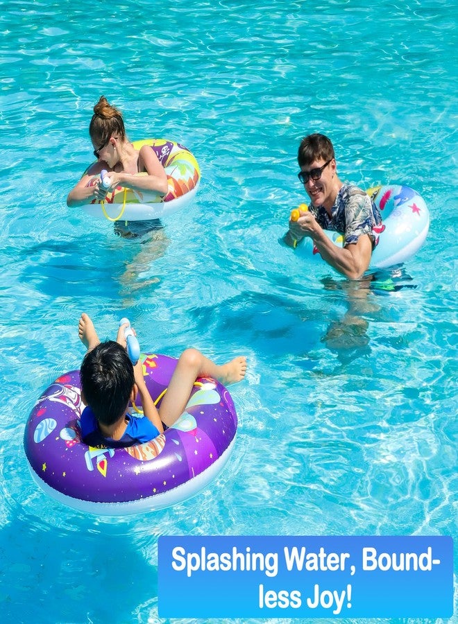 FindUWill 3 Pack Pool Floats with 3 Water Guns Kids, Inflatable Pool Swim Tubes with Beach Ball, Pool Floaties Toys Inner Tube with Squirt Guns for Kids Ages 8-12, Beach Swimming Party Toys for Adults - Image 3