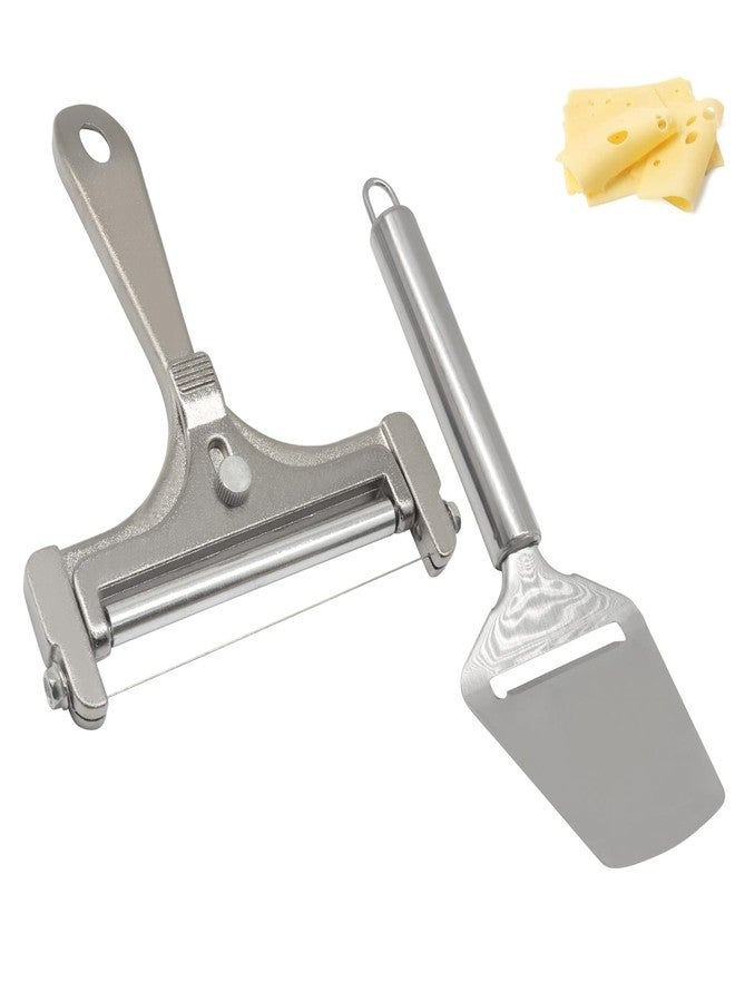 Marvexi 2Pcs Silver Cheese Slicer Kit, Adjustable Thickness Handheld Wire Cheese Cutter, Plane Cheese-Cutter, with Wrench for Butter Mozzarella Cheddar/Block Butter - Image 5