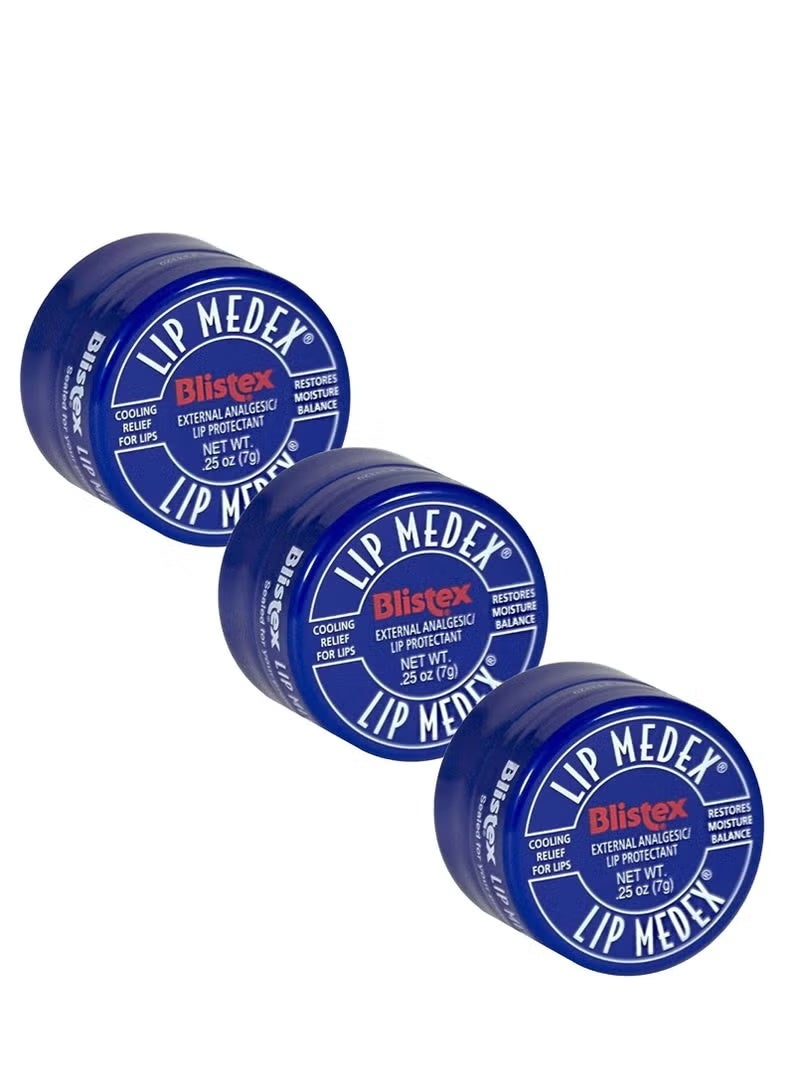 Blistex Lip Medex, External Analgesic/Lip Protectant , 3Count, Blue, 0.25 Ounce (Pack of 3) - Image 1