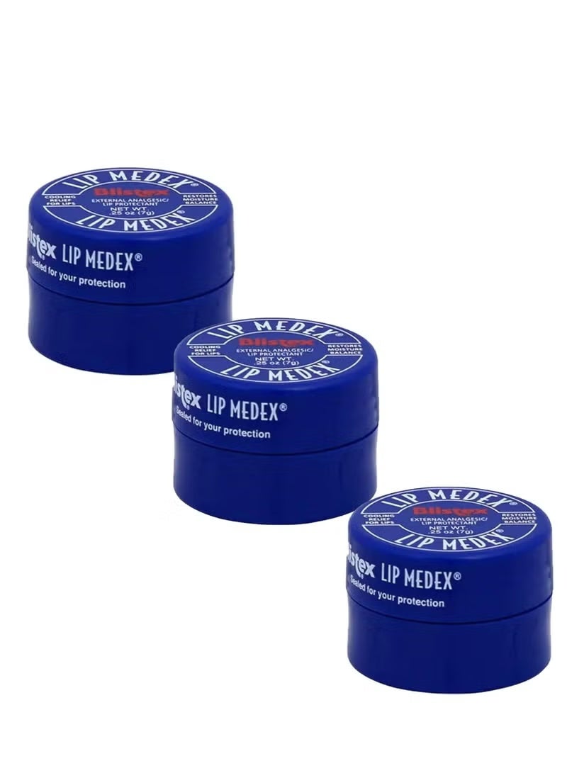 Blistex Lip Medex, External Analgesic/Lip Protectant , 3Count, Blue, 0.25 Ounce (Pack of 3) - Image 2