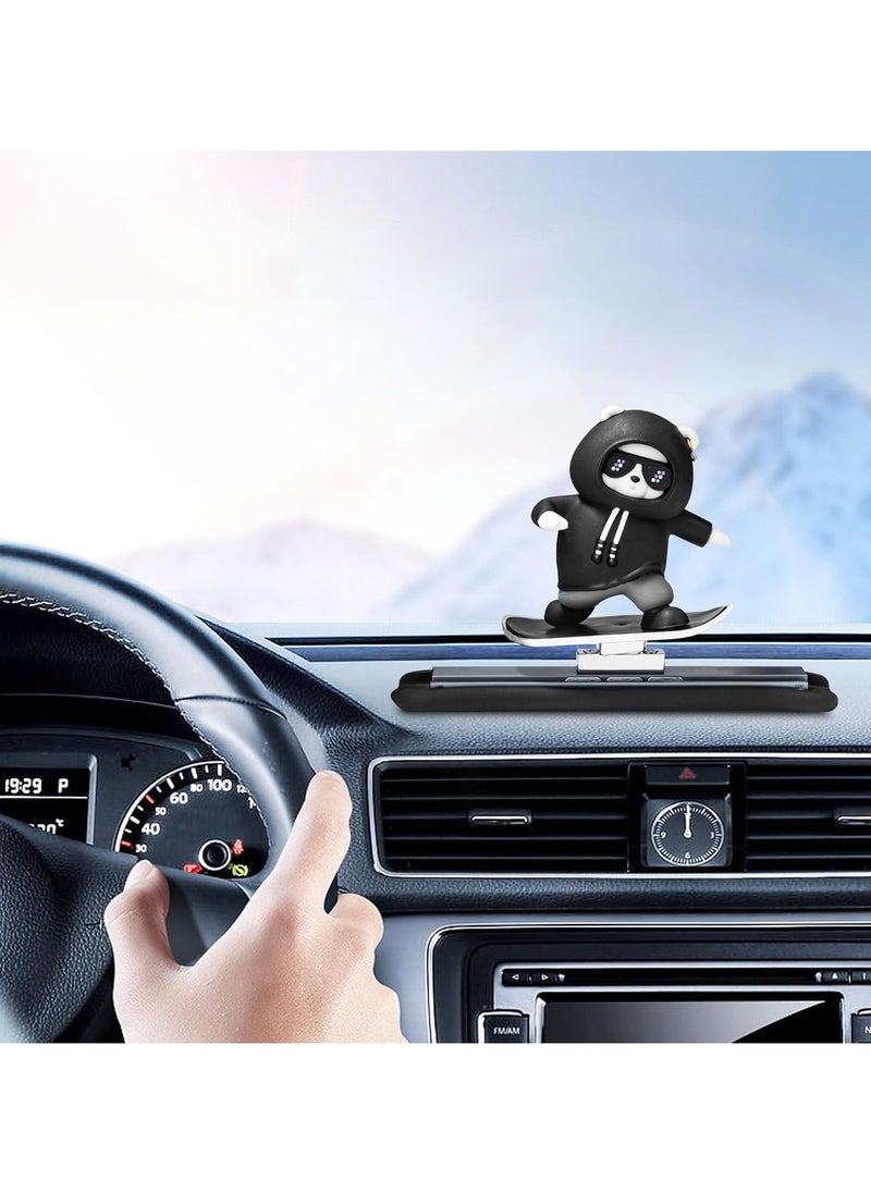 Cutie Cute Car Skateboard Sliding Teddy Ornaments Funny Sliding Bear Cute Car Deshboard Decorations Interior Decoration Accessories  - Image 1