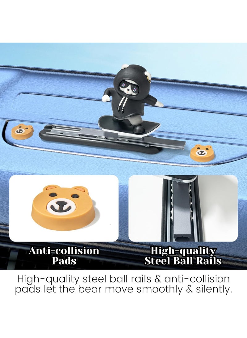 Cutie Cute Car Skateboard Sliding Teddy Ornaments Funny Sliding Bear Cute Car Deshboard Decorations Interior Decoration Accessories  - Image 3