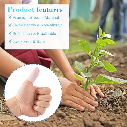 ANCIRS 20pcs Gel Finger Support Protector Caps Gloves, Gel Finger Cots/Covers, Silicone Fingertips for Hands Cracking, Eczema Skin, Trigger Finger Arthritis Pain Relief- White - Image 3