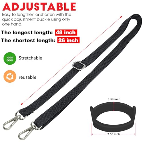 Wongeto Water bottle strap ajustable Shoulder Strap for Stanley 20/40/30 Oz Tumbler Water Bottle,Bottle Sling Stanley Cup Accessories,fit for Daily Walking Biking Hiking (Black) - Image 2