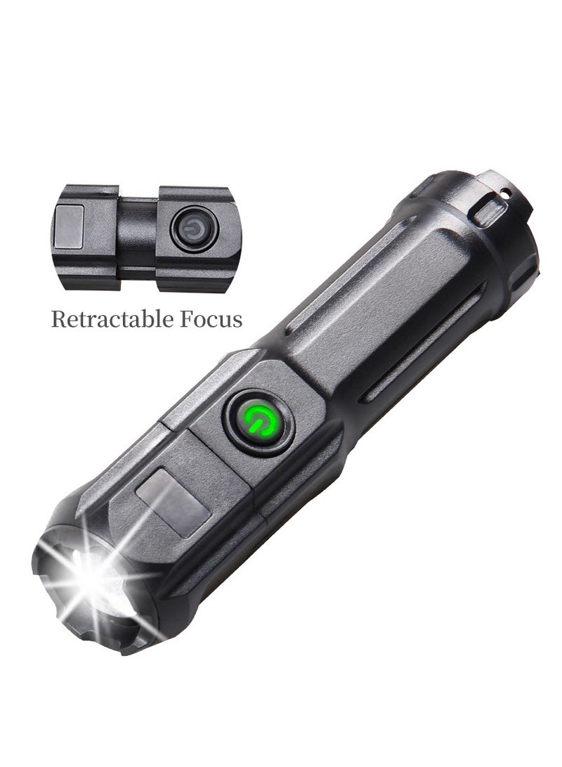 Outdoor Flashlight, LED Remote Telescopic Zoom Flashlight, Plastic USB Rechargeable Flashlight  - Image 4