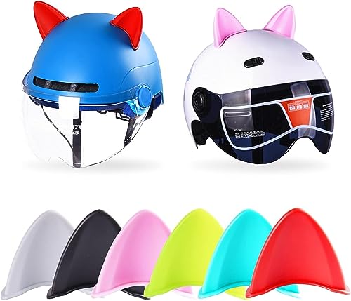 Jowxsx 2Pcs Pink Helmet Decoration SelfAdhesive Helmet Cat Ears Ornament Accessory for Motorcycle Suitable for Cute Girls Helmets - Image 1