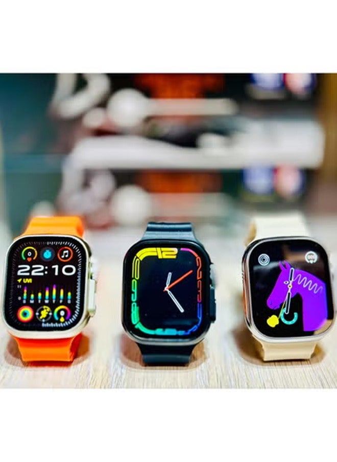 T500 Multi Functional L-18 Ultra 2 Infinite Full Display Smart Watch - 3 Units - Black, White & Orange  - Image 2