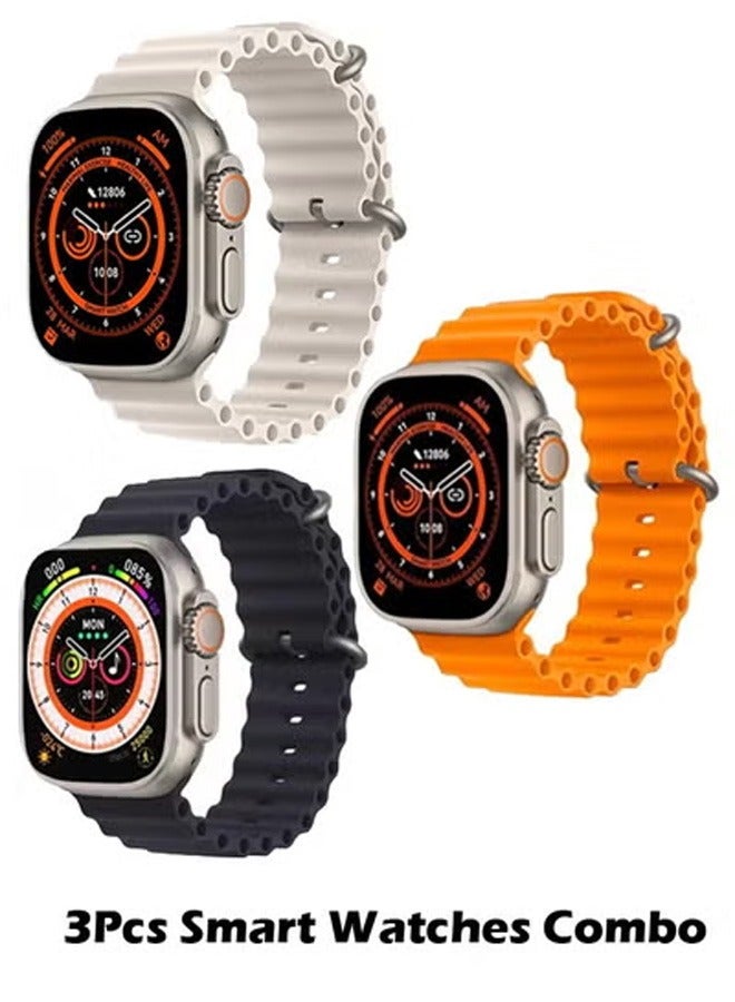 T500 Multi Functional L-18 Ultra 2 Infinite Full Display Smart Watch - 3 Units - Assorted color