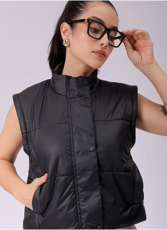 Freehand Women Regular Fit Solid Puffer Jacket
