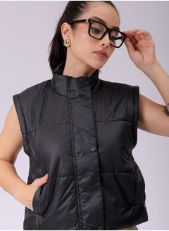 Freehand Women Regular Fit Solid Puffer Jacket  - Image 1