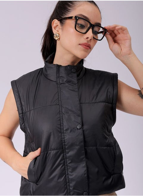Women Regular Fit Solid Puffer Jacket