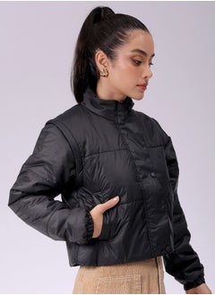 Freehand Women Regular Fit Solid Puffer Jacket  - Image 3