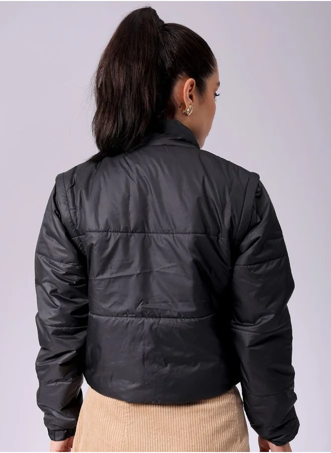 Freehand Women Regular Fit Solid Puffer Jacket