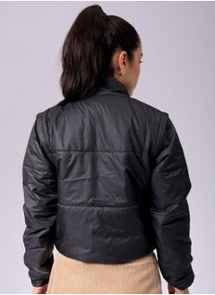 Freehand Women Regular Fit Solid Puffer Jacket  - Image 2