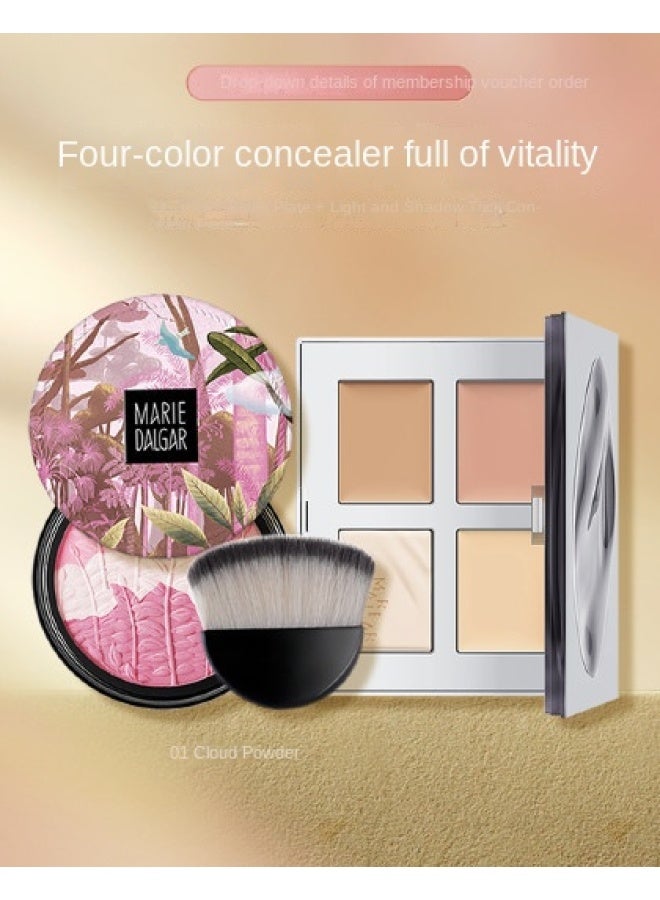 Light And Shadow Magic Concealer Palette - Covers Spots, Acne Scars, And Dark Circles With Brightening Effect / Vitality Three-color Blush Palette - Enhances Complexion Radiance - Image 1