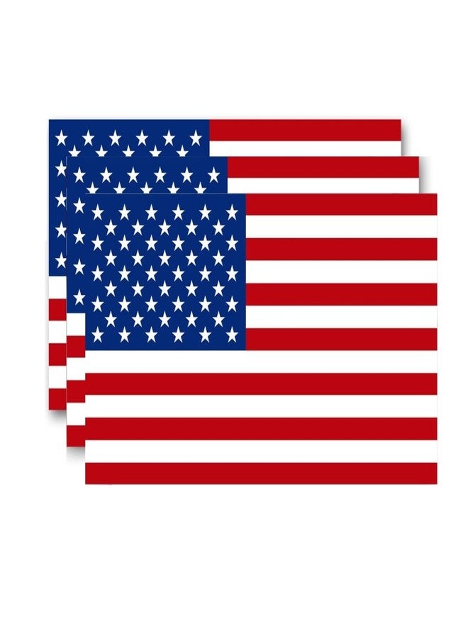 U ANNPER Reflective American Flag Stickers - 3-Pack, 5x3 Inches - Durable & Waterproof Decals for Vehicles & Personal Items，Car Bumper/Truck/Motorcycle/Helmet/Laptop/Window/Water Bottle/Mail Box - Image 1