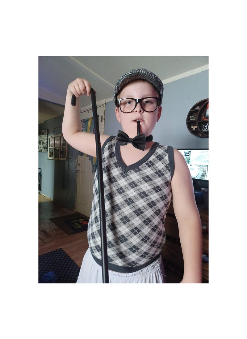 Excefore - Old Man Costume for Kids 100 Days of School Costume for Boys with Old Man Hat, Old Person Glasses - Image 1