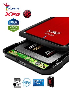 أداتا حاوية خارجية XPG EX500 لمحرك الأقراص الثابتة ومحرك الأقراص SSD | متوافق مع PS5 XBOX | مقاومة الماء والغبار 2.5"  - Image 4