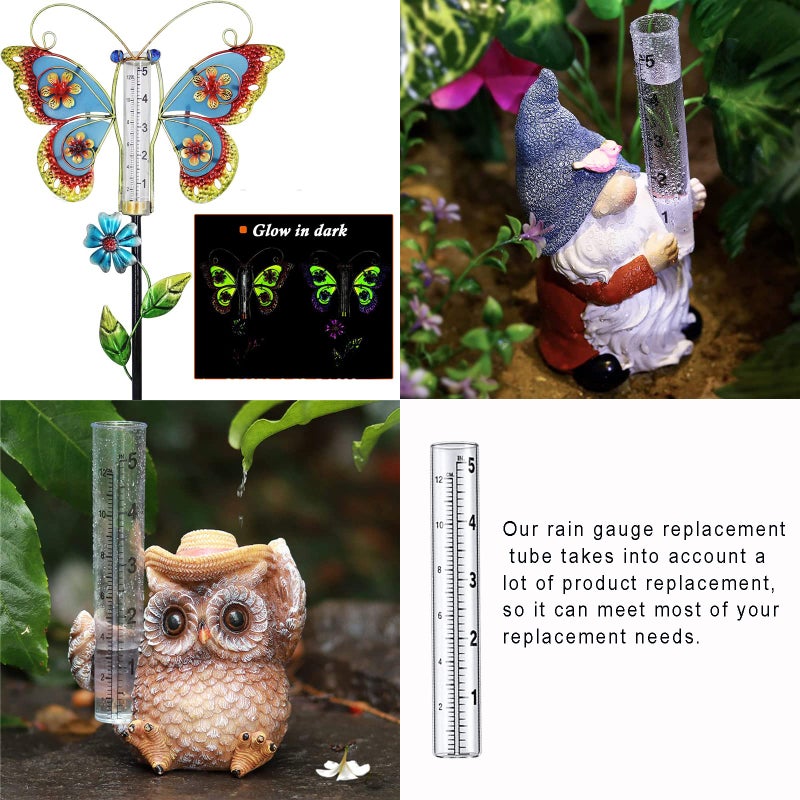 YZDTECH 4 PCS Rain Gauge Glass Replacement Tube, Glass Rain Gauges Replacement Tubes Best Rated for Yard Garden Outdoor Lawn, 5 inch with Tube Brush - Image 5