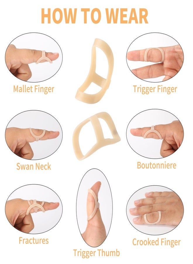 CAGSIG Oval Finger Splints, 5PCS Oval Trigger Finger Splint for Trigger/Mallet/Arthritis/Straightening, Trigger Finger Brace for Thumb Middle Pinky or Ring Finger -Size 6,7,8,9,10 - Image 2