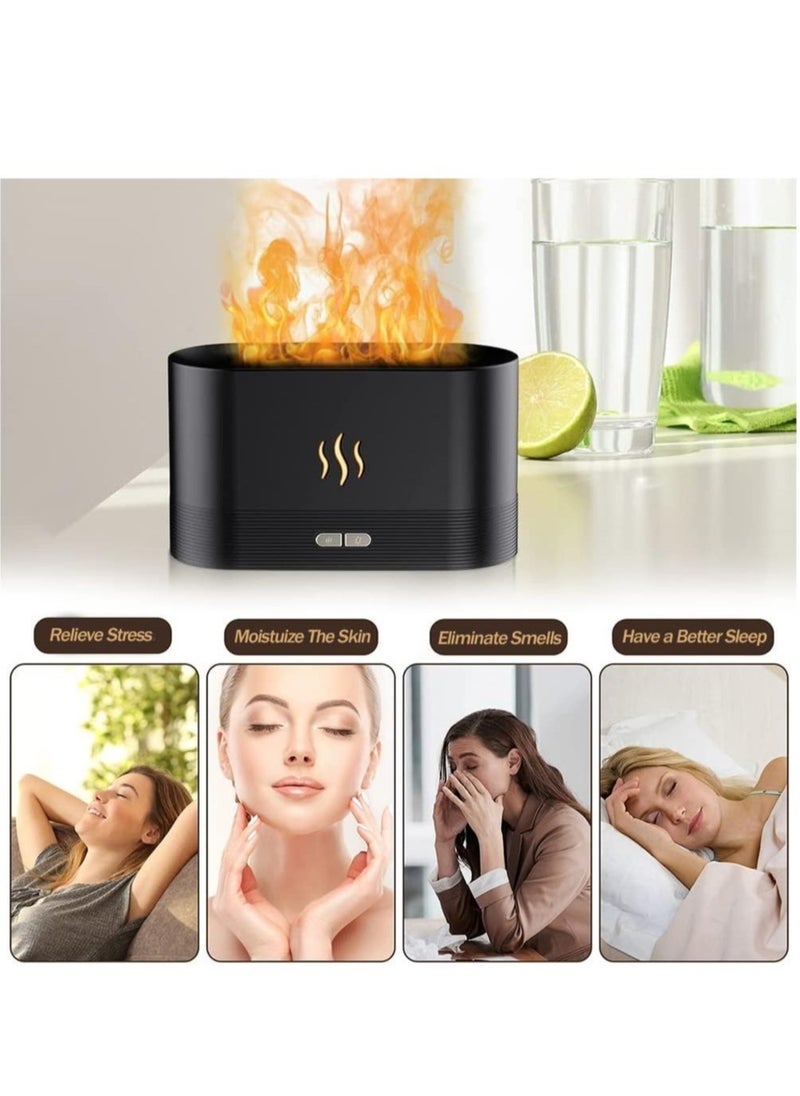 Generic - Flame Diffuser Humidifier, Ultra-Silent Cool Mist Air Fire Diffuser, 2 Brightness Night Light & Auto-Off, Essential Oil Aromatherapy Flame Humidifier Aroma Diffuser for Home - Image 1
