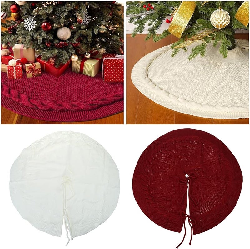 ملحق تنورة شجرة الحياكة المحمولة لتزيين قاعدة شجرة عيد الميلاد الحجم أ - Image 3