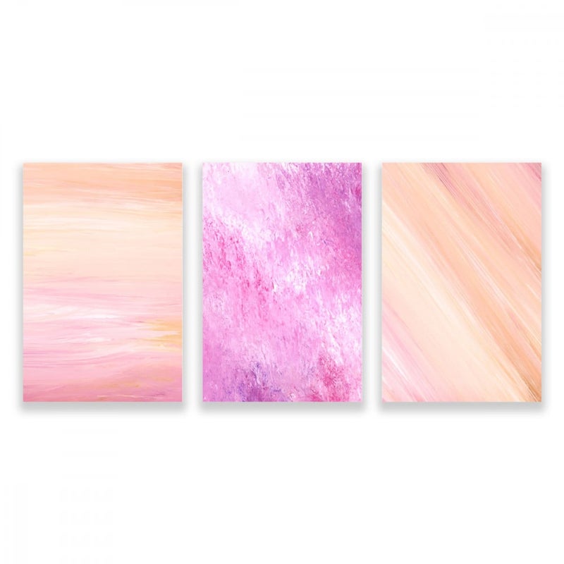 ماركتنا ثلاث لوحات قماشية مودرن بتصميم رسم تجريدي مع برواز مجوف مقاس (90×40) ثلاث قطع - Image 1