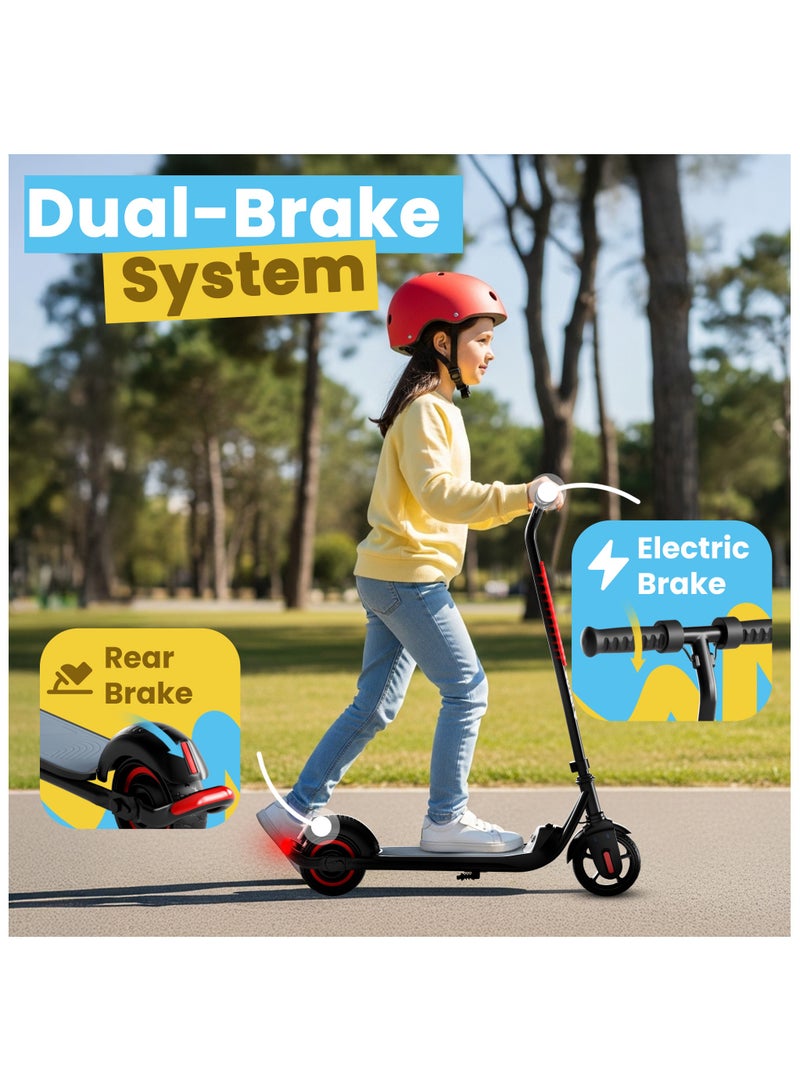 GRAFLO Electric Scooter for Kids – 150W Motor, 16KM/H Max Speed, 7-15KM Range, LED Lights, Rechargeable Battery – Ride On Toy for Boys & Girls, Ages 8+ - Image 4