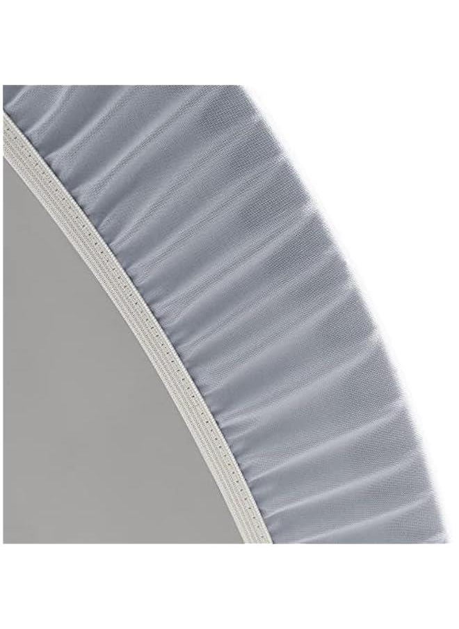 Fitted Round Table Cloth, Reversible Waterproof Stain Resistant Elastic Stretch Tablecloth, Wipe Clean Table Cover for Outdoor/Indoor Use, Fits Round Tables up to 48 - 56 Diameter, Silver