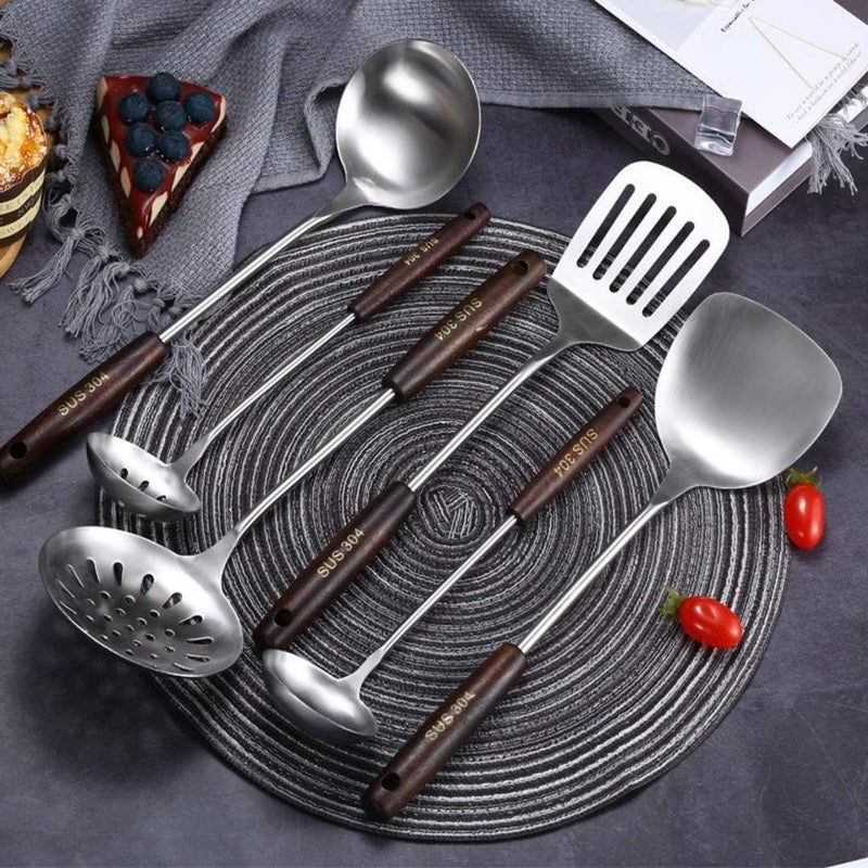 Primetan مجموعة ملاعق تقديم الطهي من الفولاذ المقاوم للصدأ (J- 4PCS مجموعة) - Image 2