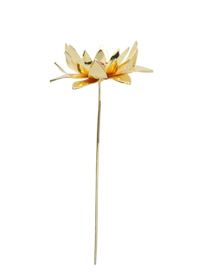 أديتري_كرييشن زهرة نحاسية حمراء مزخرفة من معدن جاسواند لتمثال غانباتي، زهور لتزيين مهرجان ديوالي الهندي التقليدي، تمثال غانباتي للعبادة، هدية تذكارية للمنزل أو المكتب (وردي) - Image 3