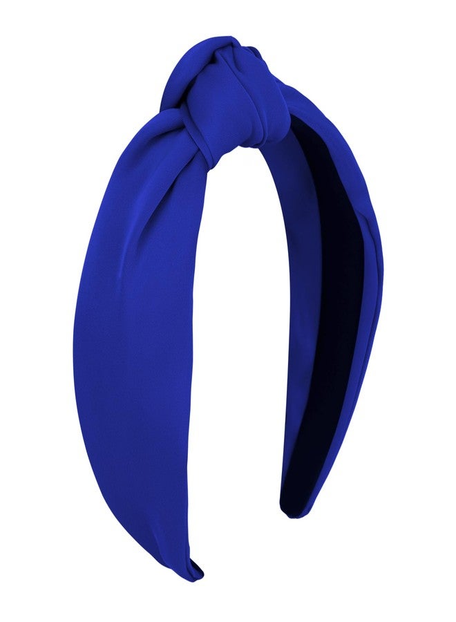Ondder Royal Blue Headband Top Knot Headbands for Women Cloth Head Bands for Women’s Hair Wide Knotted Headbands for Women Non Slip Fashion Womens Headbands Cute Headbands for Girls - Image 1
