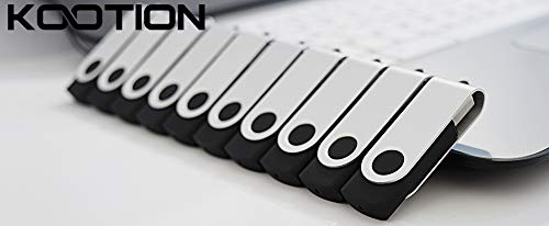KOOTION 20pcs 1GB USB Flash Drives Bulk Flash Drives 1G Memory Stick Swivel Thumb Drives 2.0, Black, 20 Pack - Image 2
