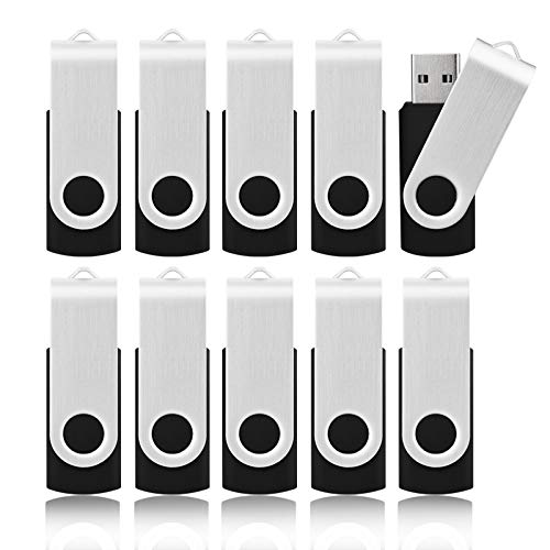 KOOTION 20pcs 1GB USB Flash Drives Bulk Flash Drives 1G Memory Stick Swivel Thumb Drives 2.0, Black, 20 Pack - Image 3