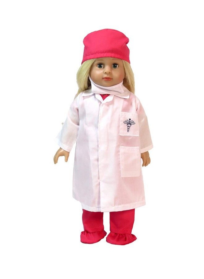 American Fashion World - Pink Doll Doctor Outfit For 18 Inch Dolls; 7 Piece Set ; Premium Quality & Trendy Design ; Dolls Clothes ; Outfit Fashions For Dolls For Popular Brands - Image 1
