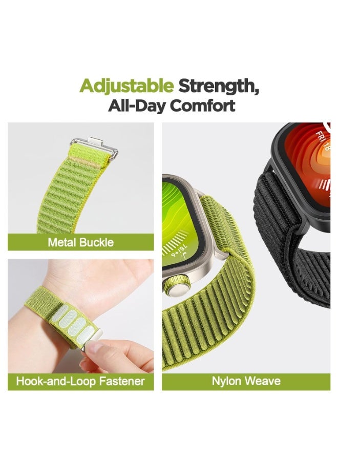 O Ozone For Huawei Watch Fit 3/Fit 4/Fit 4 Pro Watch Strap, Adjustable Nylon Sports Watch Strap Replacement Wristbands for Men & Women- Green, Orange - Image 3
