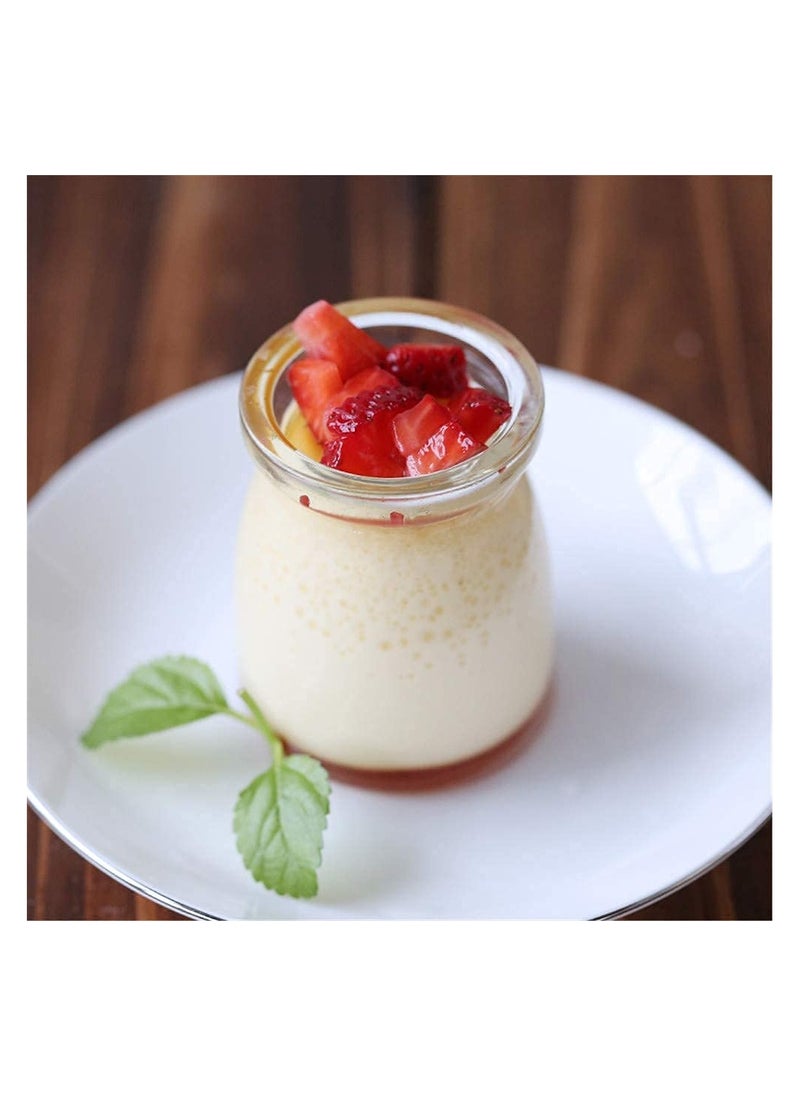 Yogurt, Pudding Jar with Lid - Multi Use Mini Containers Glass Jars, Set of 3 PCS
