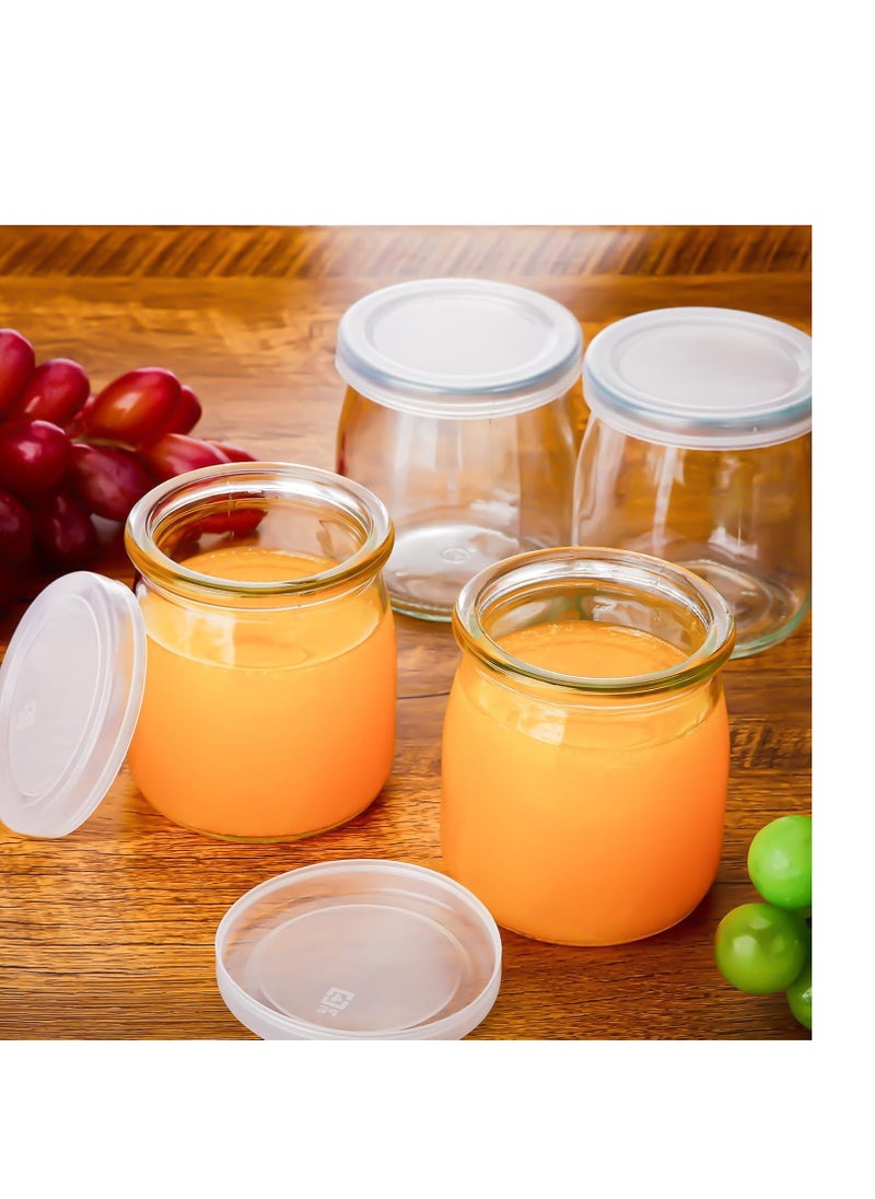 Yogurt, Pudding Jar with Lid - Multi Use Mini Containers Glass Jars, Set of 3 PCS