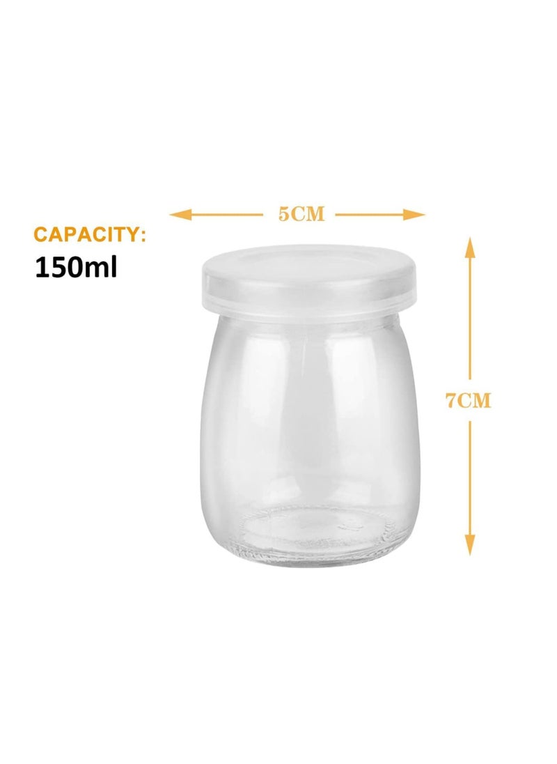 Yogurt, Pudding Jar with Lid - Multi Use Mini Containers Glass Jars, Set of 3 PCS