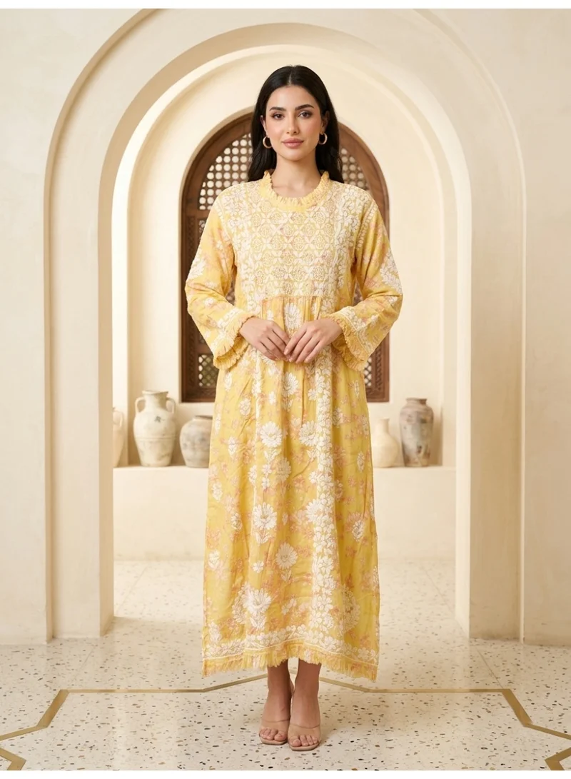 Alaya Hand Embroidered Chikankari Mulmul Kurta-AL3883