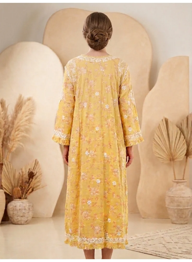 Alaya Hand Embroidered Chikankari Mulmul Kurta-AL3883
