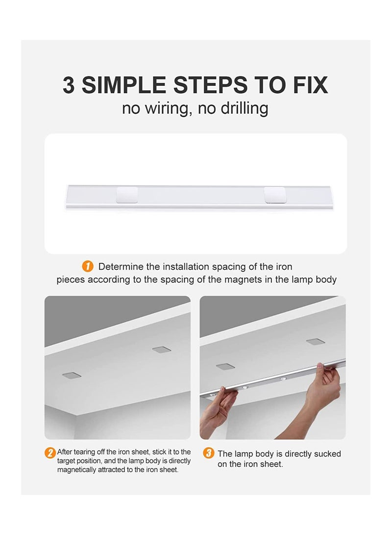 LED Wireless Under Cabinet Lights with Motion Sensor USB Rechargeable Night Light for Kitchen Closet and Stairway 15.75in Black - Image 5