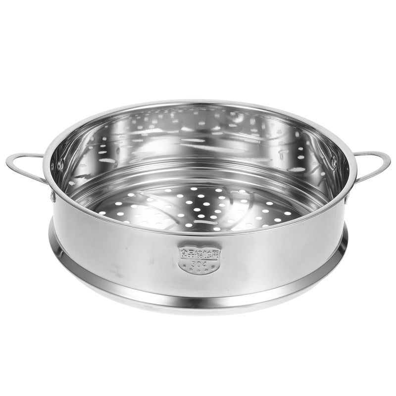 Hemoton 12 Inch Stainless Steel Steamer Basket Stackable Steamer Insert for Pots Multi-Functional Vegetable Rack for Dumplings Fish Meat Rice Cooking - Image 1