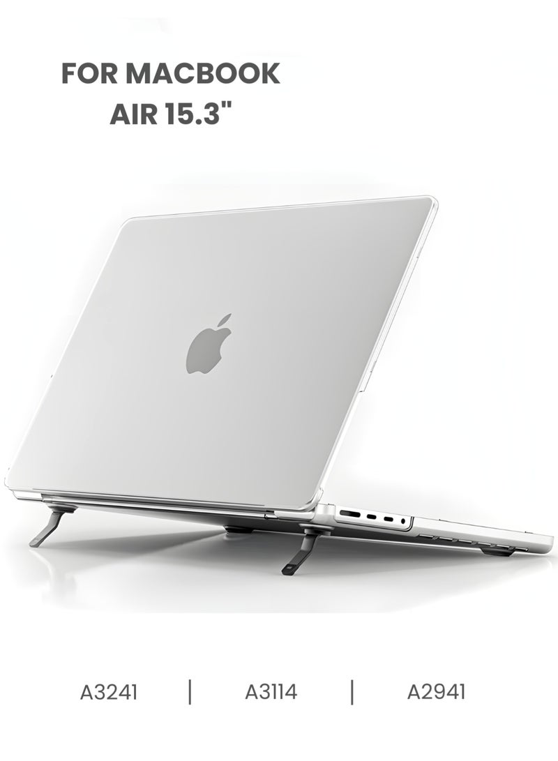 بينويس حافظة لابتوب BENWIS لجهاز MacBook Air 15.3 بوصة (M4/M3/M2) موديل A3114/A2941/A3241، غلاف صلب شفاف مطفي، كفر ماك بوك، حماية مضادة للخدش والصدمات، اكسسوارات لابتوب، غلاف نحيف - Image 1