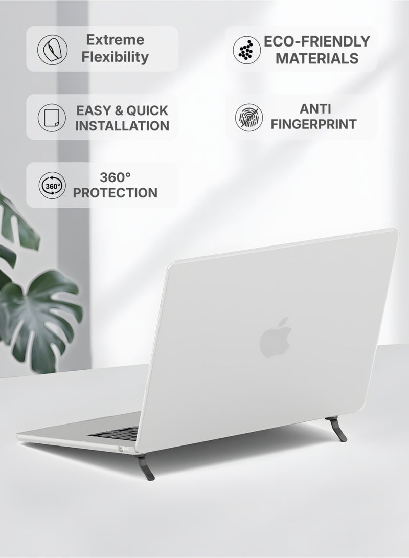 بينويس حافظة لابتوب BENWIS لجهاز MacBook Air 15.3 بوصة (M4/M3/M2) موديل A3114/A2941/A3241، غلاف صلب شفاف مطفي، كفر ماك بوك، حماية مضادة للخدش والصدمات، اكسسوارات لابتوب، غلاف نحيف - Image 2